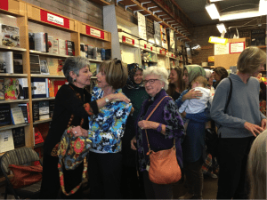 The author with her neighbors and friends at the Bookworks launch